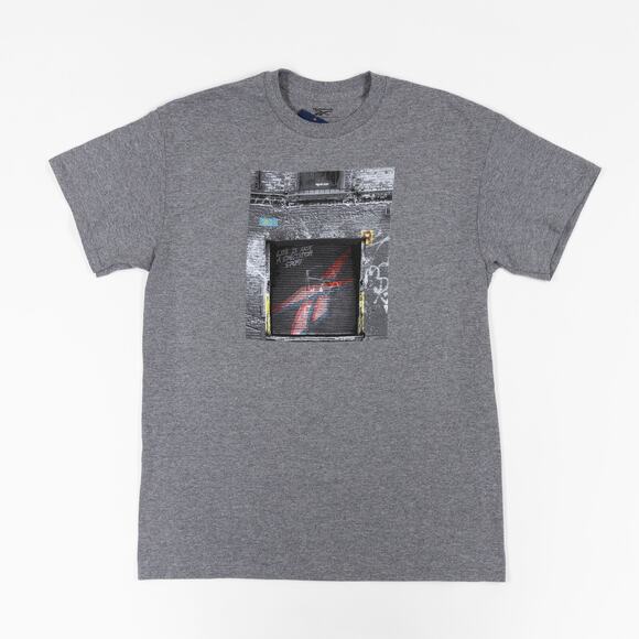 Reebok Men Logo Graphic T-Shirt Dark Gray Size L - Picture 1 of 5